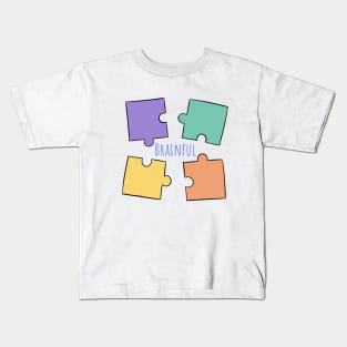 Brainful Colorful Puzzle Pieces Kids T-Shirt